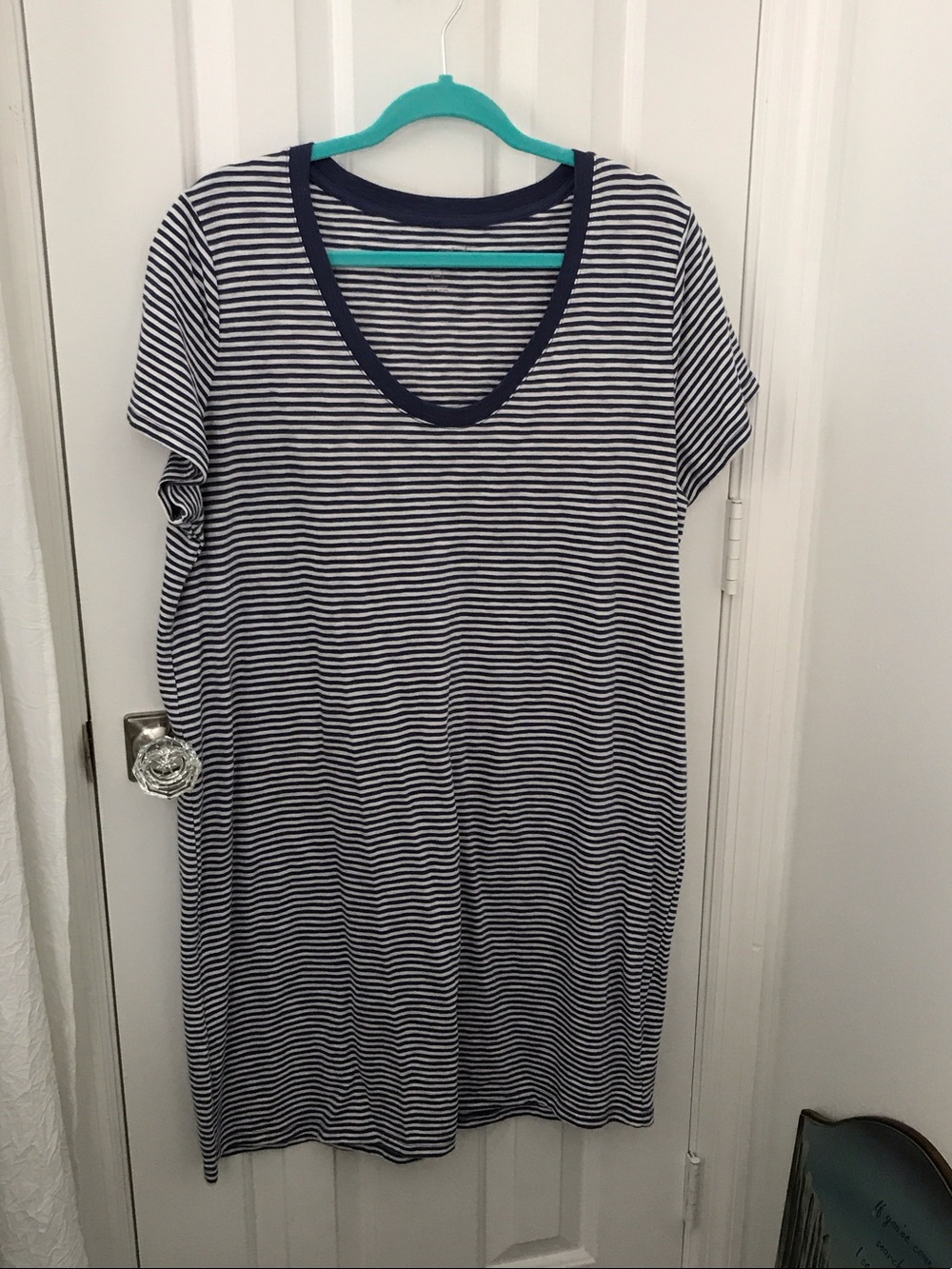 Universal Thread Navy and White Striped Midi Dress